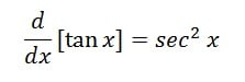 derivative of tan x